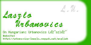laszlo urbanovics business card